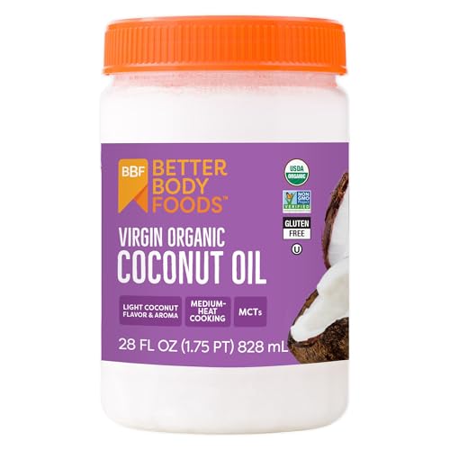 BetterBody Foods Unrefined Coconut Oil 28 Fl Oz, Organic, Non-GMO