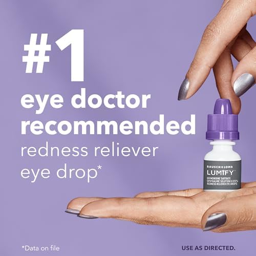 LUMIFY Redness Reliever Eye Drops, for Whiter & Brighter Looking Eyes, 0.08 Fl Oz (2.5 mL)