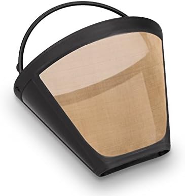 NRP Classic #4 Gold-tone Coffee Filter 8-12 cup Universal for Cuisinart GTF Coffeemaker and MORE, Oval rim Cone Shape Permanent Filter