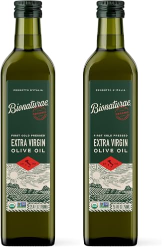 Bionaturae Extra Virgin Olive Oil - Organic Olive Oil, Non-GMO, USDA Certified Organic, Recyclable Glass, 100% Authentic Italian Olive Oil, Made in Italy - 17 Fl Oz