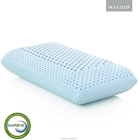 MALOUF Zoned Dough Gel-Infused Memory Foam Bed Pillow-5-Year U.S. Warranty-Queen-Mid Loft, Queen Mid Loft