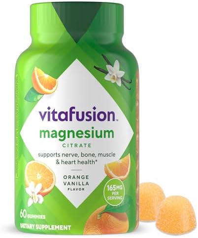 Vitafusion Magnesium Citrate Gummy | 165mg | 60 Gummies | for Adult Women & Men | Orange Vanilla Flavor | Gluten-Free Vitamin Supplement