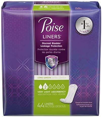 Poise Daily Incontinence Panty Liners, Very Light Absorbency, Regular, 288 Count (6 Packs of 48)
