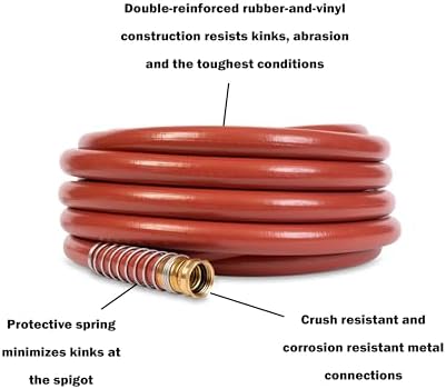 Gilmour Pro Commercial 3/4" x 50' Heavy Duty Water Hose, Durable and Kink Resistant 50 ft Garden Hose | 400 PSI burst strength