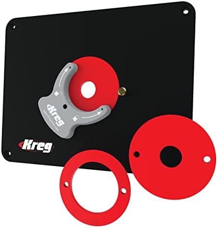 Kreg Precision Router Table Insert Plate - Predrilled for Porter Cable 690 890 and Bosch 1617 Routers - Level-Loc Rings - PRS4036