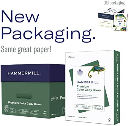 Hammermill Cardstock, Premium Color Copy, 80 lb, 8.5 x 11 - 1 Pack (250 Sheets) - 100 Bright, Made in the USA Card Stock, 120023R, White