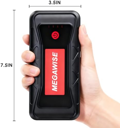 MEGAWISE 2500A Peak 21800mAh Car Battery Jump Starter (up to 8.0L Gas/6.5L Diesel Engines) 12V Portable Power Pack Auto Battery Booster with Dual