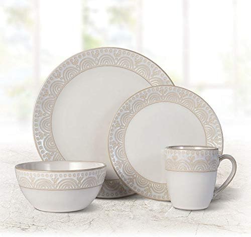 Pfaltzgraff Amelia Cream 16-Piece Dinnerware Set, Service For 4