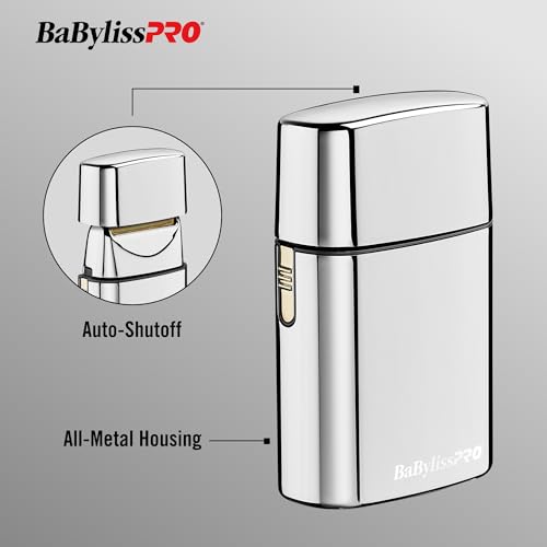 BaBylissPRO METALFX Single Foil Shaver, Handheld Razor for Travel, Portable Cordless Close Face Shaver for Head, Beard, & Neck