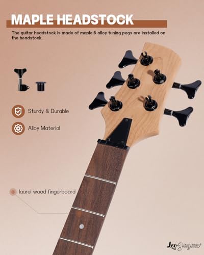 Leo Jaymz DIY Electric Bass Guitar Kit Mahogany Body Maple Neck (AX)