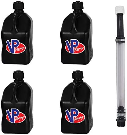 VP Racing 3582-CA - 5.5-Gallon Square Motorsport Jug 4 Pack - Black, Deluxe Hose, Tight Seal