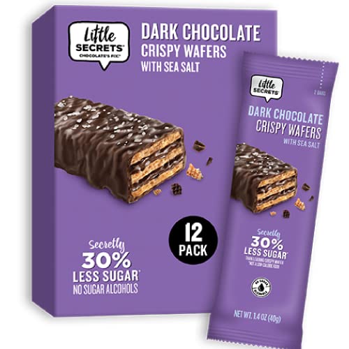 Little Secrets Dark Chocolate Crispy Wafers | 60 Minis | Made in Europe | Nothing Artificial & No Sugar Alcohols | Sustainable Cocoa | 1.4 Ounce