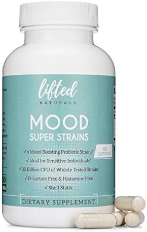 Probiotics - Mood Super Strains Probiotic - Naturally Supports Digestion & Mood - Histamine-Free Probiotics w/ L Rhamnosus GG