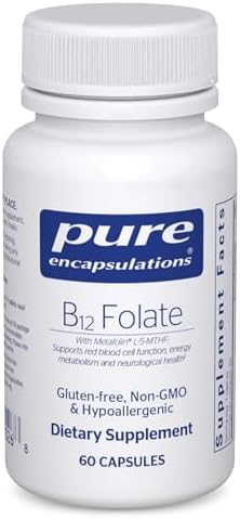 Pure Encapsulations B12 Folate - Energy Supplement to Support Nerves, Energy Metabolism & Cognitive Support* - with Vitamin B Folate as Metafolin - 60 Capsules | Energy Supplement to Support Nerves, Energy Metabolism and Cognitive Function Support*, with…