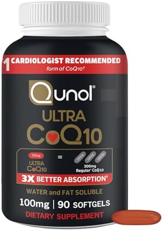 Qunol Ultra CoQ10 100mg, 3X Better Absorption, Antioxidant, 240 Softgels | #1 Cardiologist Recommended Supplement for Heart Health, Coenzyme Q10 Supplement to support Vascular Health & Cellular Energy