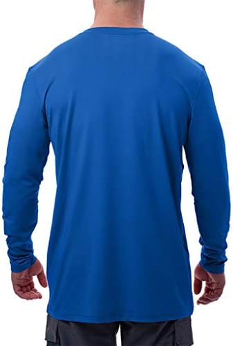Arctic Cool Men’s Crew Neck Instant Cooling Pocket Workwear Moisture Wicking Performance UPF 50+ Sun Protection Long Sleeve Shirt | Lightweight