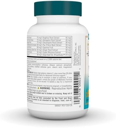 Source Naturals Wellness Formula, Advanced Immune Support* - 180 Tablets | Bio-Aligned Vitamins & Herbal Defense with Vitamin C Plus 30 other Vitamins, Minerals & Herbs for Immune System Support*