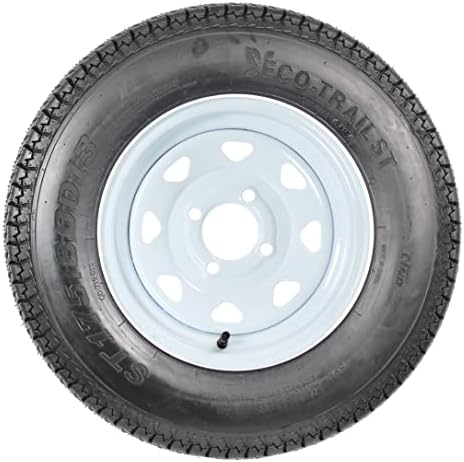 eCustomrim 2-Pack Trailer Tire Rim Assembly ST175/80D13 LRC 4 Lug White | 175/80 D 13 Inch Load Range C 6 Ply Tire