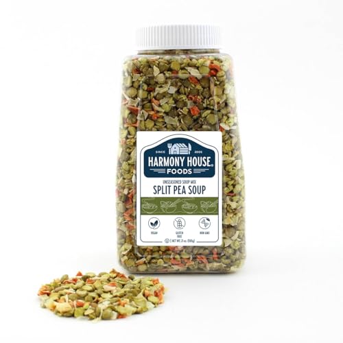 Harmony House Foods Split Pea Soup Mix - Air Dried Vegetables, Vegetarian, Vegan, Non-GMO, Great for Camping, Survival, Hiking, and Backpacking