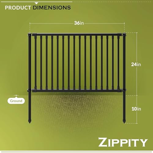 Zippity Madison Picket Fence Panels, White Vinyl DIY No Dig Kit | 2.5ftH x 2.3ftW, White, 2 Panels, Garden Border or Yard Enclosure, ZP19001