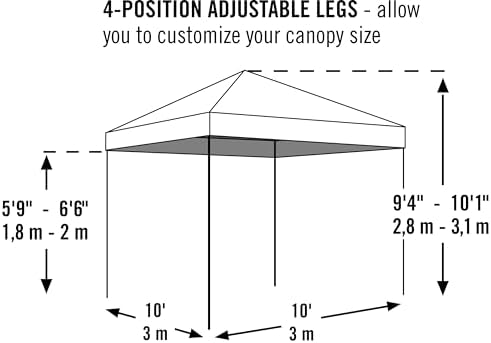 ShelterLogic Straight Leg Pop-Up Canopy with Roller Bag, 10 x 10 ft.