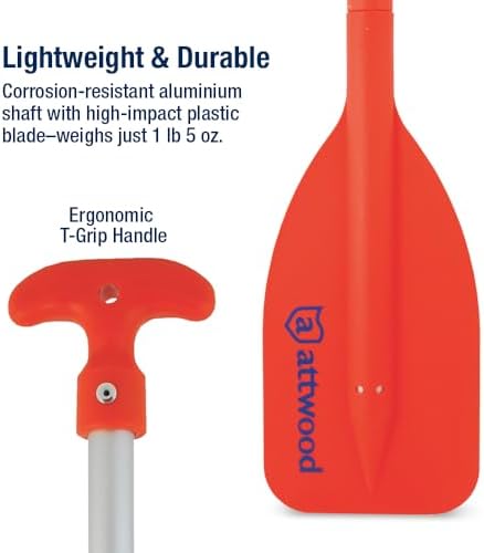 Attwood Emergency Telescoping Paddle for Boating, Orange