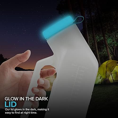 Male Urine Bottle (35 oz), Portable Urinals for Men Spill Proof Nighttime, Pee Bottles for Men with Screw-On Lid