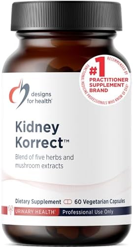 Designs for Health Kidney Korrect - Herbs + Mushrooms for Kidney Support - Vegan, Non-GMO Supplement (60 Capsules)