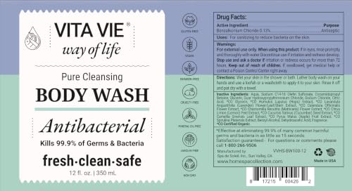 Lemon Body Wash, Antibacterial Soap With Tea Tree Oil, 12 Fl Oz
