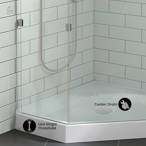 Voltaire 32" x 32" Acrylic White, Single-Threshold, Center Drain, Neo-angle Shower Base