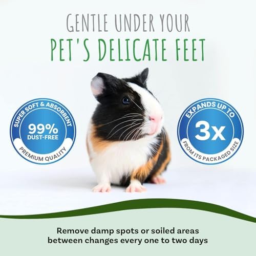 Small Pet Select Premium Soft Paper Bedding, Beige, 56 L | Natural Absorbent Bedding, Odor Control, Made in USA, For Indoor & Outdoor Rabbits, Guinea Pigs & Small Pets