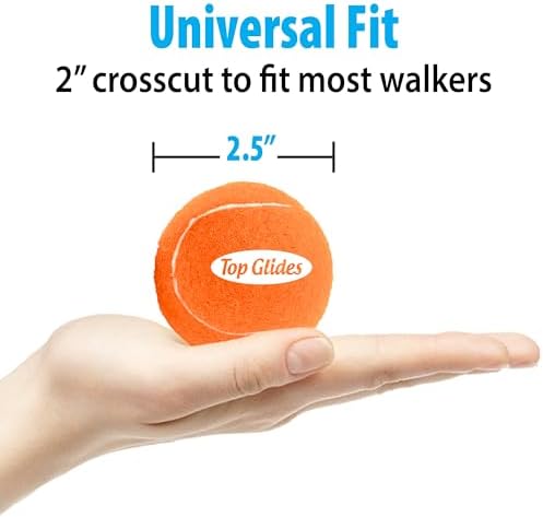 Top Glides Precut Walker Tennis Ball Glides (Orange)