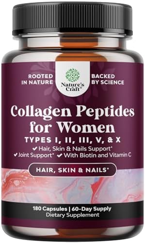 Advanced Multi Collagen Complex - Ageless Multi Collagen Peptides Supplements with Type 1 2 3 5 & X & Biotin for Hair