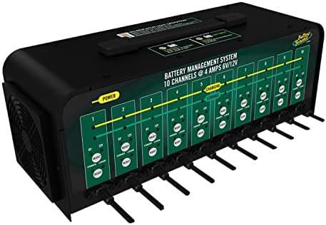 Battery Tender 10 Bank Multibank Charger - 40 AMP (4 AMPs Per Bank) - Selectable 12V / 6V - Smart and Switchable 12V Multi Battery Charger and