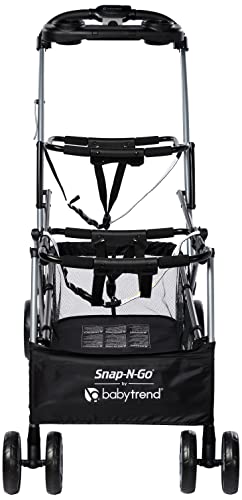 Baby Trend Snap N Go EX Polyester Lightweight Foldable Universal Single Infant Car Seat Carrier with 2 Cup Holder and Covered Compartment, Black