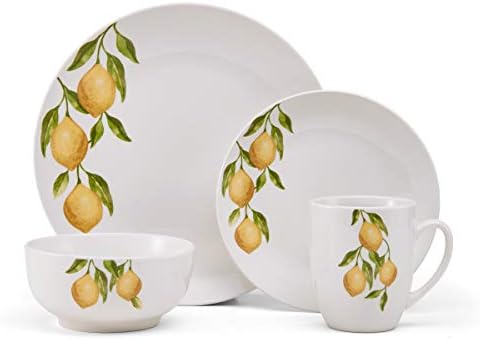 Studio Nova Kendall 16 Piece Dinnerware Set - White Porcelain Modern Tableware with Coupe Shapes & Unique Rim Design - Includes Dinner Plates Bowls