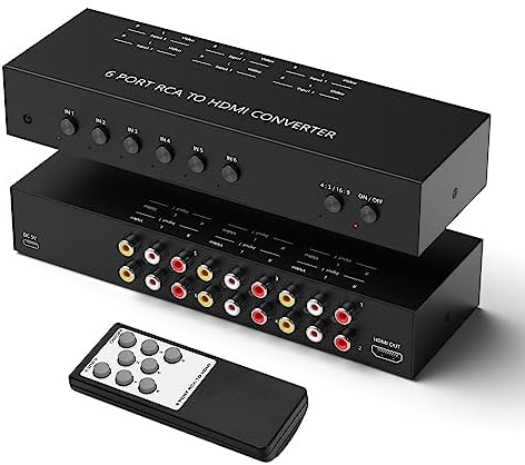 4Port AV to HDMI Converter, 4Port AV to HDMI Switcher with IR Remote