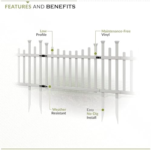 Zippity Madison Picket Gate, White Vinyl DIY No Dig Kit | 2.5ftH x 5.1ftW, 1 Gate, ZP19028