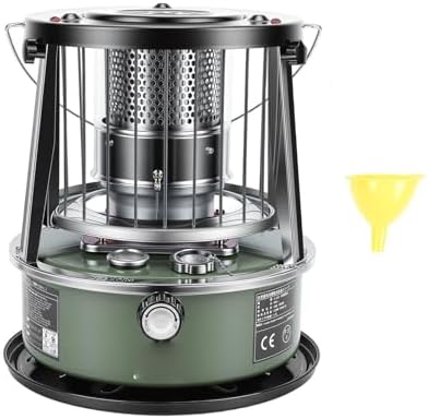 Indoor Kerosene Heater, Portable Kerosene Heater, 5.2L Tank 20-25 Hours Heating with Adjustable Height Safety Net, for Camping Garage Home Emergency Indoor Outdoor Use (Complete accessories)