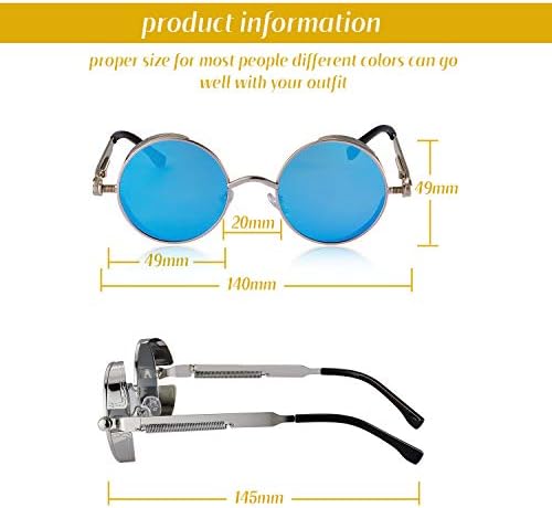 Frienda 4 Pcs Retro Steampunk Sunglasses