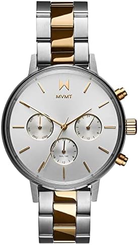 MVMT Nova - Dual Timezone Women’s Wristwatch - Minimalist Dress - 3 ATM/30 Meters Water-Resistant Timepiece - Interchangeable Bands - 38mm