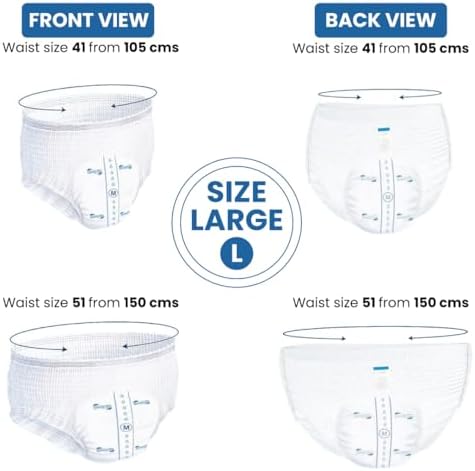 Comfy Life Premium Adult Diaper Incontinence Pull Up Pants – High Absorbency Adult Diapers for Women & Men - Adult Pull Up Nappy Pants for Comfort & Protection - Large Pack of 12 Pants