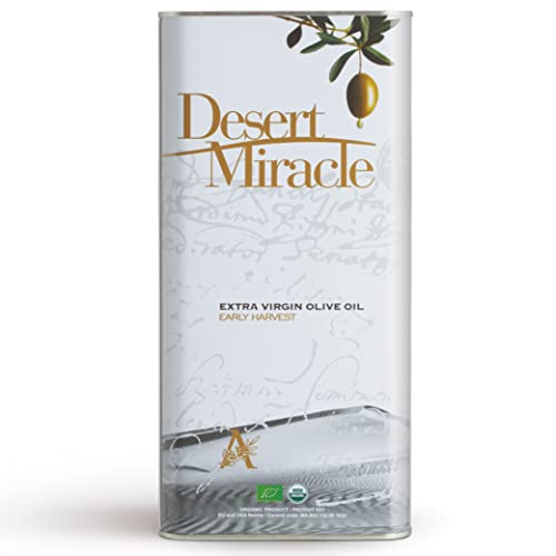 Desert Miracle Organic Extra Virgin Olive Oil, High Polyphenol, 17 fl oz | Gourmet Moroccan EVOO, First Cold Pressed Olive Oil Extra Virgin, Polyphenol-Rich, Flavor Trusted By Award-Winning Chefs