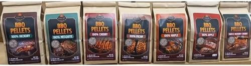 Lumber Jack BBQ Pellet 7 Varieties Pack - 1 Pound Bags - 100 Percent (Apple, Cherry, Pecan, Hickory, Maple-Hickory-Cherry