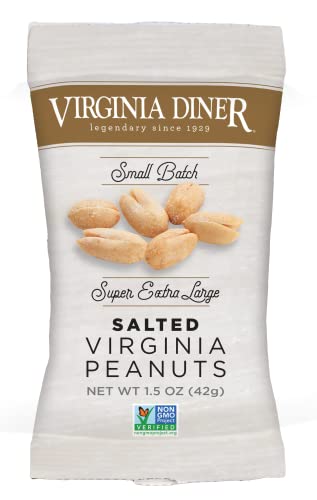 Virginia Diner Salted Virginia Peanuts - XL Gourmet Peanuts Non-GMO, Preservative Free Gifts from Virginia Since 1929-18 Oz Can