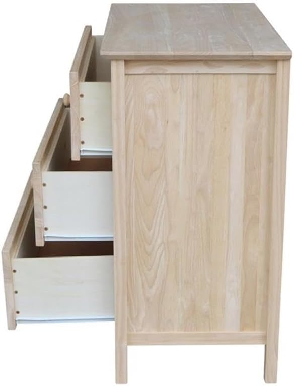 International Concepts Dresser with 3 Drawers, Unfinished