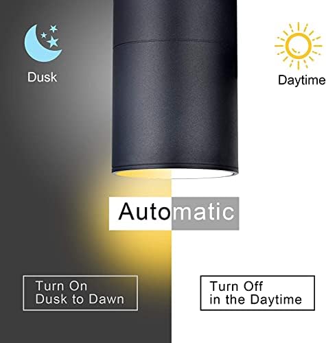 rosykite Outdoor Wall Lights 4 Pack, Dusk to Dawn Sensor Cylinder Sconce