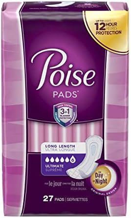 Poise Ultimate Long Pads,27 Count (Pack of 1)