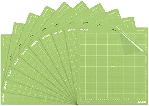 12x12 inch Standard Grip Cutting Mat for Cricut Maker 3/Maker/Explore 3/Air 2/Air/One (3 Pack) Standard Adhesive Sticky Green Quilting Replacement Cut Mats