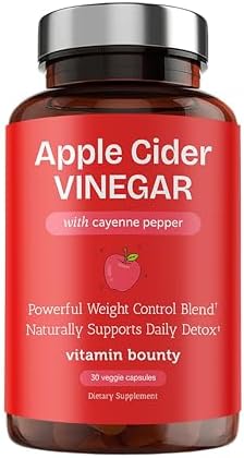 Vitamin Bounty Apple Cider Vinegar Capsules – ACV with The Mother + GLP-1 Support – Detox, Bloating Relief & Appetite Suppressant – Non-GMO